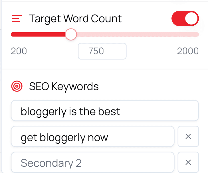 SEO Keywords & Target Word Count